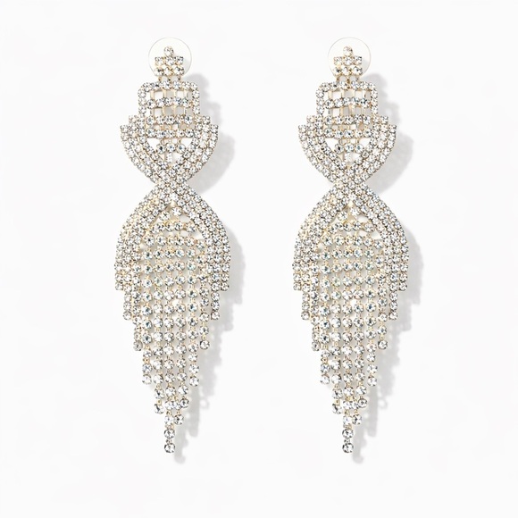 Anthropologie Jewelry - ⚜️ Chic Luxury Gold Crystal Drop Earrings